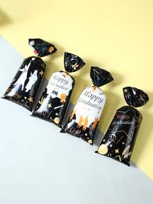 25/50/100 piezas Bolsas de regalo de la temporada de graduación, diferentes estilos negros Bolsas de embalaje de regalos de fiesta de graduación, Clase de 2025 Decoración de mesa de fiesta de graduación Bolsas de regalo, Suministros de embalaje de regalos de fiesta de graduación conmemorativa, Suministros de embalaje de regalos de graduación de felicitación, Decoración de regalos de graduación feliz, Regalos de graduación, Recuerdos de fiesta - Temporada de graduación negra - Ver 6