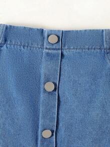 Girls Jeans Skirt With Playful Colorful Bow Accent, Versatile