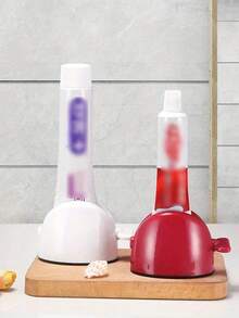 浴室工具，包括滚动牙膏挤压器、分配器和支架，易于清洁，浴室牙膏挤压器，洗面奶省力便捷支架，牙膏分配器，牙膏挤压器 - 彩色 - 查看 4