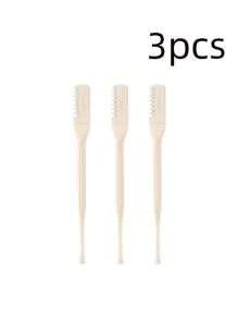 3pcs Set Manual Nasal Hair Trimmer Dual-Headed Nose Hair Clipper Safe Cleaning Tool, Portable Outdoor Travel For Men
