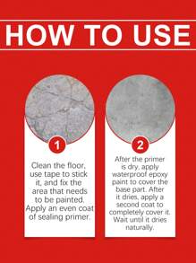 Peinture époxy pour sol imperméable pour les murs et les sols de la maison, imperméable, résistante aux fissures, couvrant, résistante aux taches et pâte de rénovation, convenant pour la peinture de sol de garage, la peinture de sol à base d'eau et la peinture époxy pour sol imperméable