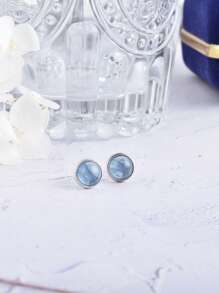 Orecchini con acquamarina/quarzo rosa in argento sterling 925, pietre naturali, semplici e delicati, gioielli classici da donna, ottimo regalo