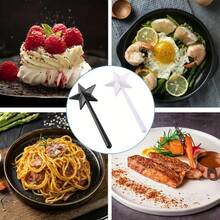 1个可重复使用的仙女棒造型盐和胡椒粉瓶，魔法星形五芒星设计，单手操作，无需用电，适合派对和厨房使用，耐用塑料配件 - 彩色 - 查看 3