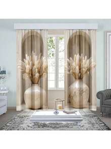 2 Stücke Dekorative Vorhänge im Boho-Stil mit Stangen-Tasche Design - Einfach aufzuhängen, halbtransparenter Polyester, maschinenwaschbar - ideal für Wohnzimmer, Schlafzimmer, Büro, Küche, Café - verleiht jedem Raum einen festlichen Charme, Schlafzimmervorhänge|Boho-Stil Vorhänge|Polyestervorhänge, Wohnzimmervorhänge - Verschiedenfarbig - Übersicht 11