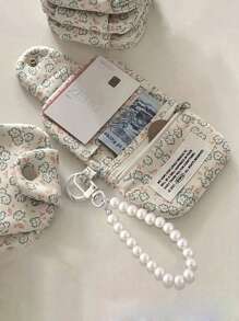 2Pcs/Set Mini Sweet Pattern Coin Purse Simple Hanging Bag Shoulder Bag Lightweight Multi-Functional Storage Bag Portable Zipper Storage Bag For Women Money Wallet Mini Wallet Purse Wallet Wristlet Wallet Coin Wallet