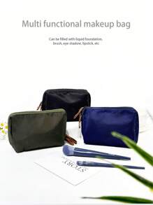 1pc Minimalist Zip Makeup Pouch, Portable Travel Organizer Bag, Compact And Convenient For Daily Use Beach Bag,Toiletry Bag