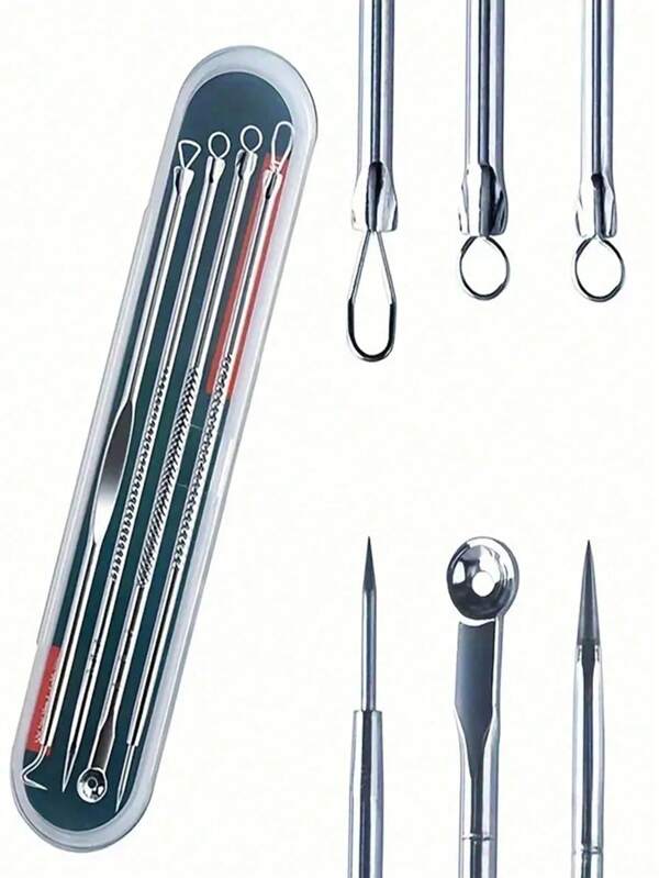 4Pcs/3Pcs Set Acne Blackhead Needle Set Unscented Blemish PoreCleanser Needle Hook Spot Pimple Remover Skin Care Tools Accessories