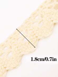 Beige Lace Ribbon 10 Yards Crochet Lace Trim Sewing Lace Crafts, Boho Trim Decorative Fabrics, Gift Wrap, Bridal Wedding Decor, Scrapbooking Supplies - Beige - View 2