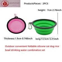 Foldable Silicone Pet Bowl, Portable Outdoor Cat Dog Food Water Feeder, Multifunctional Pet Feeding Bowl