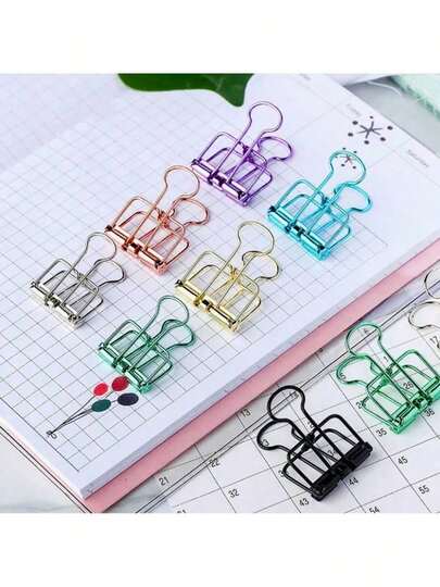 10/5 piezas Clips de archivo de metal, Clips de cuaderno de cola larga hueca, Clips organizadores de documentos de oficina y escuela, Clips de libro, Clips de notas, Clips de fijación, Clips de arte de papelería, Clips de fijación de dibujo, Clips