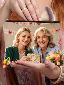 Customized Photo Polyester Coin Purse, Personalized Zippered Handbag Wallet, Fashionable And Versatile, Suitable For Daily Use, Mother's Day Gift, Teacher's Day Gift, Nurse's Day Gift, Wedding Gift, Also Suitable For Teenage Daughters Or Sisters. - Multicolor - View 2