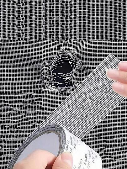 1pc Window Screen Repair Tape, Self-Adhesive Mesh Tape For Window Screen Hole Repair, Dormitory Curtain Window Screen Repair Strip, Self-Adhesive Window Screen Repair Tape, Window Screen Repair Patch, Hole Tear Insect Proof/Soundproof Window Sill Sealing Strip