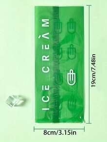 Matte Ice Cream Bar Packaging, Self-Made Popsicle Plastic Sealed Bag, Handmade Transparent And Fresh Green Ice Cream Packaging Bag, Suitable For Family Parties