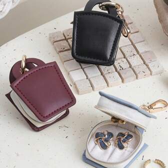 CASEGRACE 1 pièce Boîte à bijoux mini créative, boîte à bijoux compacte portable, boîte à accessoires simple, convient pour les sacs, boucles d'oreilles, bagues, voyage