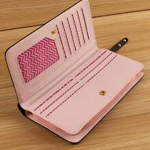 Dompet Panjang Motif Kartun Hewan Lucu untuk Wanita, Dompet Clutch Kapasitas Besar, Dompet Wanita, Dompet Gantungan Kunci, Dompet Mini, Dompet Pergelangan Tangan - Hitam - View 3