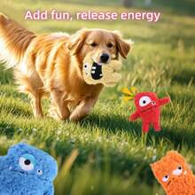 Plush Dog Toy With Monster Design, Featuring Sound Bubble And Crinkle Paper For Interactive Play, Suitable For Indoor And Outdoor Use, Pet Dental Chew Toy, Monster-Themed Gift For Dogs & Cats For Halloween And Christmas
