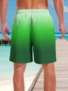 Shorts informales de playa para hombres con estampado 3D de estilo hawaiano - Secado rápido, cintura con cordón, perfectos para salidas de verano