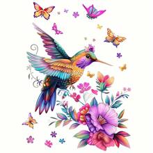 1/2/3 件彩色蜂鸟和蝴蝶图案熨烫补丁 - DIY 贴花，适用于 T 恤、牛仔裤、夹克、背包、连帽衫、帽子