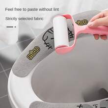 Adhesive Toilet Seat Cover – Ultra-Soft & Anti-Static Fabric With Playful Animal Print Design (Gray/Blue/Orange/Green) – Reusable Non-Slip Bathroom Mat For All Seasons – Semi-Circular Universal Fit With Matte Finish – Fun & Hygienic Bathroom Decor Accessory – Machine Washable & Quick-Dry