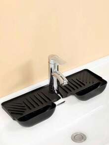 Multi-Functional Sink Drain Mat, Waterproof Countertop Water Splash Guard, Kitchen Sink Organizer Rack, Bathroom Vanity Top Drainage Pad - Multicolor - View 5