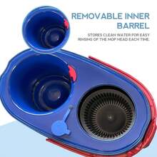 [ 3/5 Pack ] Mop Replace Heads For O-Ceda RinseClean(2 Tank System ONLY),Spin Mop Replacement Head Easy Cleaning Microfiber Replacement Machine Washable - 藍色 - 查看 3