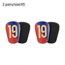 6 Pairs Mini Football Shin Guards, Master Red & Blue Striped, Thick , Adult Detachable, Suitable For All Seasons