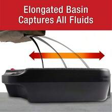 16-Quart Automotive Oil Drain Pan Container With Elongated Design Captures The Full Flow Of Oil, Eliminates Clutter, Facilitates Storage, And Features An Integrated Handle And Grip For Easy Portability And Maneuverability - Black - View 3