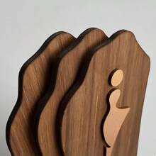 9.8 Inch Nordic Style Male Female Bathroom Sign With Self-Adhesive Back,Acrylic Imitation Wood Grain Technology,Easy Installation, British Style Acrylic Toilet Sign For Bathroom, Restroom, And Changing Room Best Gifts Birthday Graduation