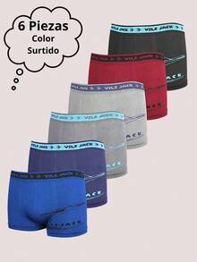 6 piezas braga Bóxer Niño Juvenil Preadolescente Cómodos Multicolor Licra Ajustables - Multicolor - Ver 1