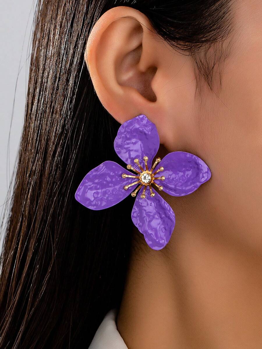 2pcs Fashionable Retro Floral Earrings, Elegant For Women Party & Banquet Wear