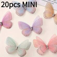 20/ 50pcs Mini Fabric Craft Butterflies - 3D Simulation Pastel Butterfly Decorations For DIY Crafts, Headdresses, Photography Props And Home Decoration - Gentle, Reusable And Versatile
