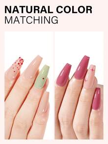 TOMICCA 7瓶8毫升浅粉色、浅绿色、红色凝胶指甲油+底油+封层套装，长效刷头凝胶指甲油套装，长效可卸UV/LED灯，适合初学者在家DIY，专业美甲沙龙或作为礼物赠送。 - 彩色 - 查看 6