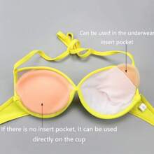 2 PCS [Bra Inserts] Invisible Anti-Convex 1 Pair Silicone Bra Inserts - Push-Up Enhancer Pads For Women, Reusable & Washable, Smooth Surface, Lingerie Accessories,Super Soft Breast Pads, Bra Push Up Cleavage Enhancer Pads, Non-Slip Sticky Breast Push Up Pads Enhancer Summer Cooling,Beach,Travel
