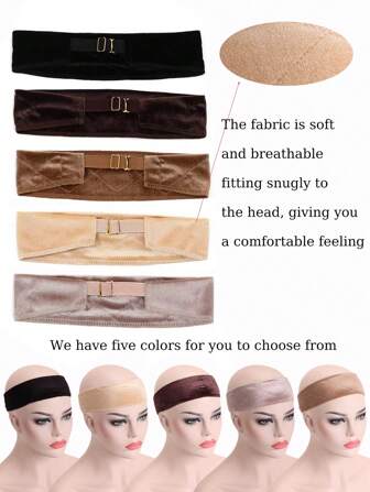  Nunify Wig Grip Headband Velvet Headband Scarf Head Hair Band Invisible And Adjustable Wig Grip Band For Wig Install Wig Accessories Tools Wig Grip Scarf With Adjustable Elastic Band Non Slip Wig Band