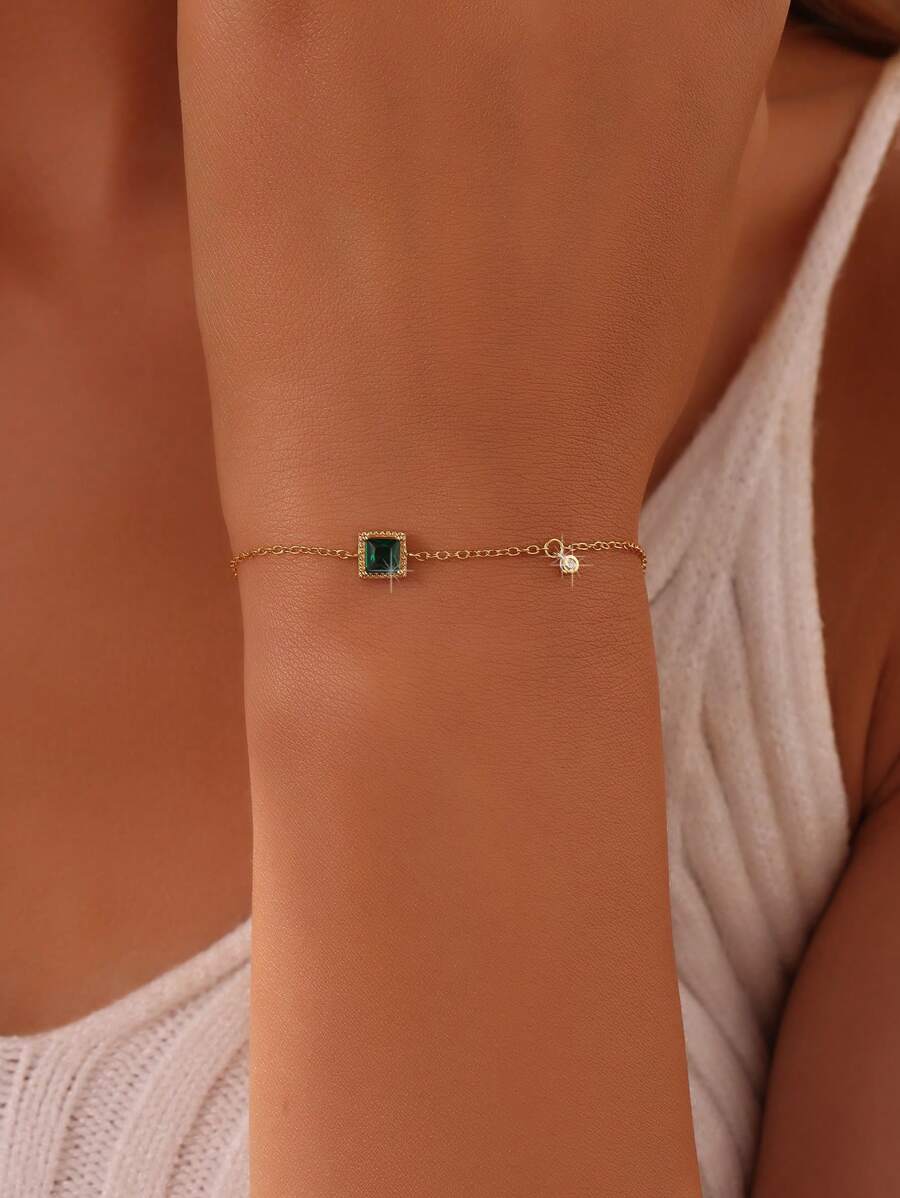 1 Stück S925 Sterling Silber Armband mit kubischem Zirkonia-Bösen Blick, modernes minimalistisches Design für den täglichen Gebrauch, Ferien, Jahrestags-Schmuckgeschenk