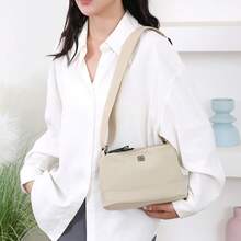 全新柔软尼龙布女士单肩包纯色休闲风格手提包多口袋托特包学生包