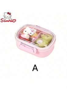 Sanrio 1PC Sanrio Official Licence Cute Kitty Cat Handheld Lunch Box, Girl Heart Portable And Handheld Bento Box, Office Workers, Students Divided Lunch Box, Fruit Box,School Supplies