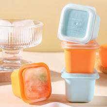 Easy Release Ice Cube Tray, Fridge Standalone DIY Homemade Baby Food Ice Popsicle Mold Ice Cream Maker Plastic Ice Box
