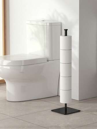 1/4 件浴室储物架、毛巾架、壁挂式毛巾架、浴巾架、毛巾环挂钩、独立式大容量纸巾架、马桶清洁刷，适用于存放和整理浴室用品