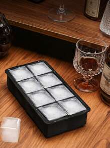 1pc, Silicone Ice Cube Tray, Each Tray Easily Releases 15 Square Ice Cubes, Reusable, Suitable For Fridge, Chocolate, Juice, Large Ice Cubes,(4 Grids/6 Grids/8 Grids)