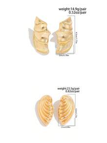 1 paire de boucles d'oreilles vintage à la mode, créatives, géométriques et métalliques en spirale. Des boucles d'oreilles uniques de design asymétrique et minimaliste pour femmes, à porter au quotidien et pour diverses occasions. Bijoux décoratifs et charmants.