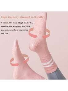 Pilates Socks With Grips For Women Yoga Socks Non Slip Socks Of 4pairs - Multicolor - View 3