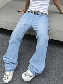 Men's Flared Pocket Casual Versatile Jeans