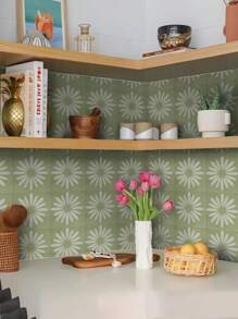 10pcs Tile Stickers Matte Texture Home Decal Vintage Waterproof Removable Mural Decor Peel Stick DIY Bathroom Kitchen Decoration -15*15cm,20*20cm