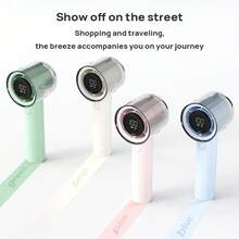 PHILIPS Handheld Fan ACR3242BPF Small And Portable Low Noise 100-Speed Adjustment Button Control HD LED Digital Display 16 Hours Long Battery Life Type-C Interface Yuanfeng Blue - Far Peak Blue - View 6