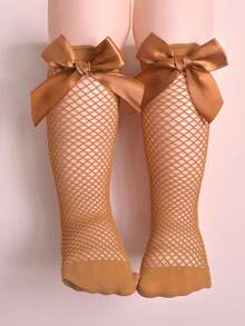 1 Pair Baby Girls' Butterfly Decor Fashion Fishnet Socks, Summer - Multicolor - View 12
