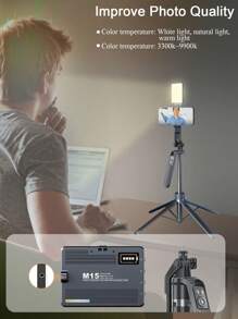 180cm/70.9in Aluminum Alloy Bracket Mobile Phone Bluetooth Selfie Stick Quadrupod, 3-Color Temperature LED Beauty Light, Built-In 7-Key Multi-Function Remote Control Quadrupod, With Its Own Head Compatible With Various Fill Light/Camera Compatible With Iphone Android Phone For Summer Vacation, Travel, Fill Light, Outdoor Activities, Live Streaming Tripod Stand