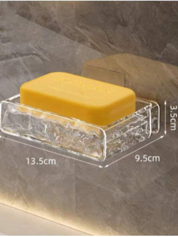 Transparent Double-Layer Wall-Mounted Soap Dish, Drainage Bathroom Soap Storage Rack Without Drilling