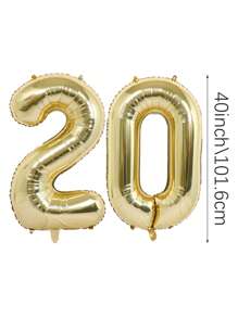 2 Stücke 101,6 cm (ca. 40 Zoll) Platin Riesenzahl Helium Folienballons, große Ziffern Ballons für Geburtstag, Abschluss, Jubiläum, Party Deko