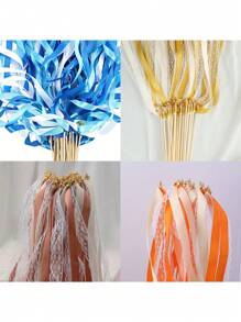 20Pcs Lace Fairy Wands With Lace Streamer And Bell Ideal For Birthday Wedding Parties Home And Scene Decoration Theme Party Supplies Summer Gifts Beach Back To School School Supplies Room Decor